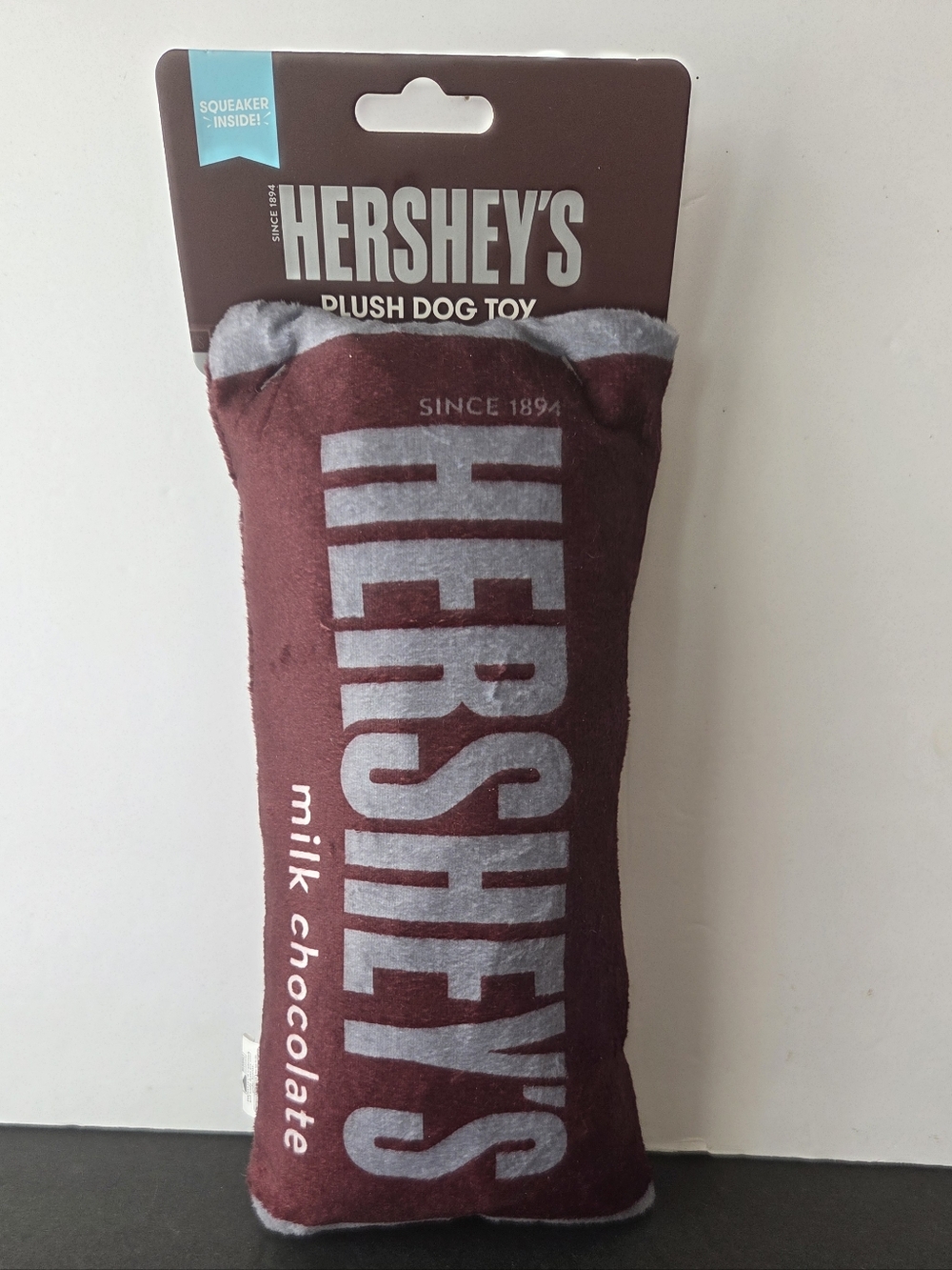 Hershey’s Milk Chocolate Plush Dog Toy Squeaker Brown